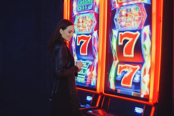 A woman in a luxurious green gown next to an ornate roulette wheel, capturing the upscale casino mood of KM787.