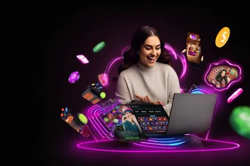 A person using their device against a moody casino-themed background, illustrating the smooth re-entry process at KM787.